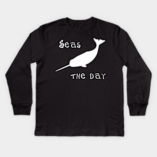 Seas the Day Narwhal Kids Long Sleeve T-Shirt